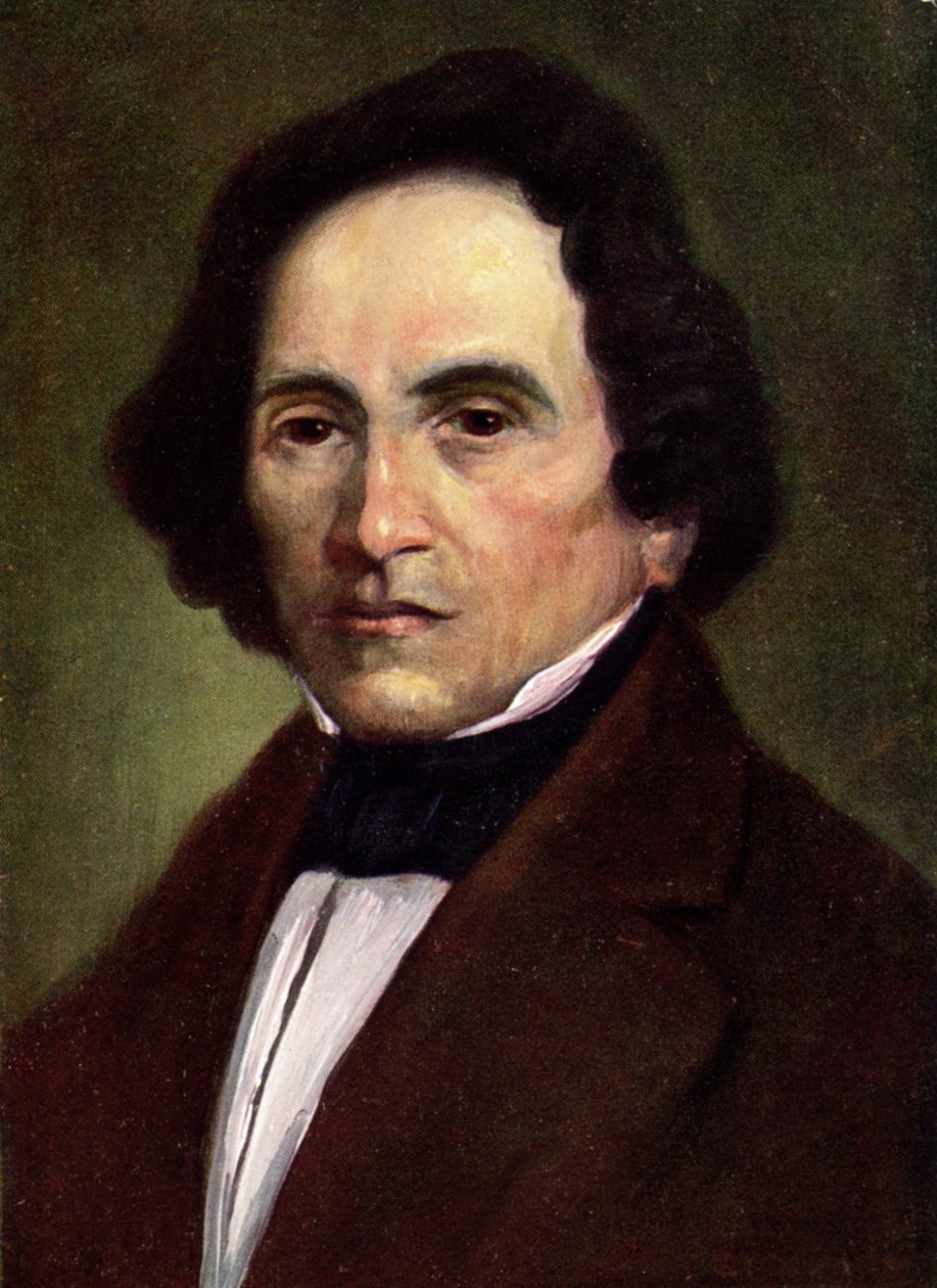 Musik. Den tyske kompositören Giacomo Meyerbeer. Illustration, Österrike, ca 1900 (vykort) av Unbekannter Künstler