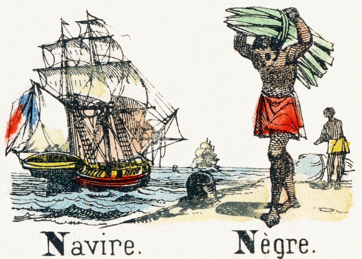N - Navire Negre - Child Entertainment Alphabet c.1890 (litografi) av Unbekannt