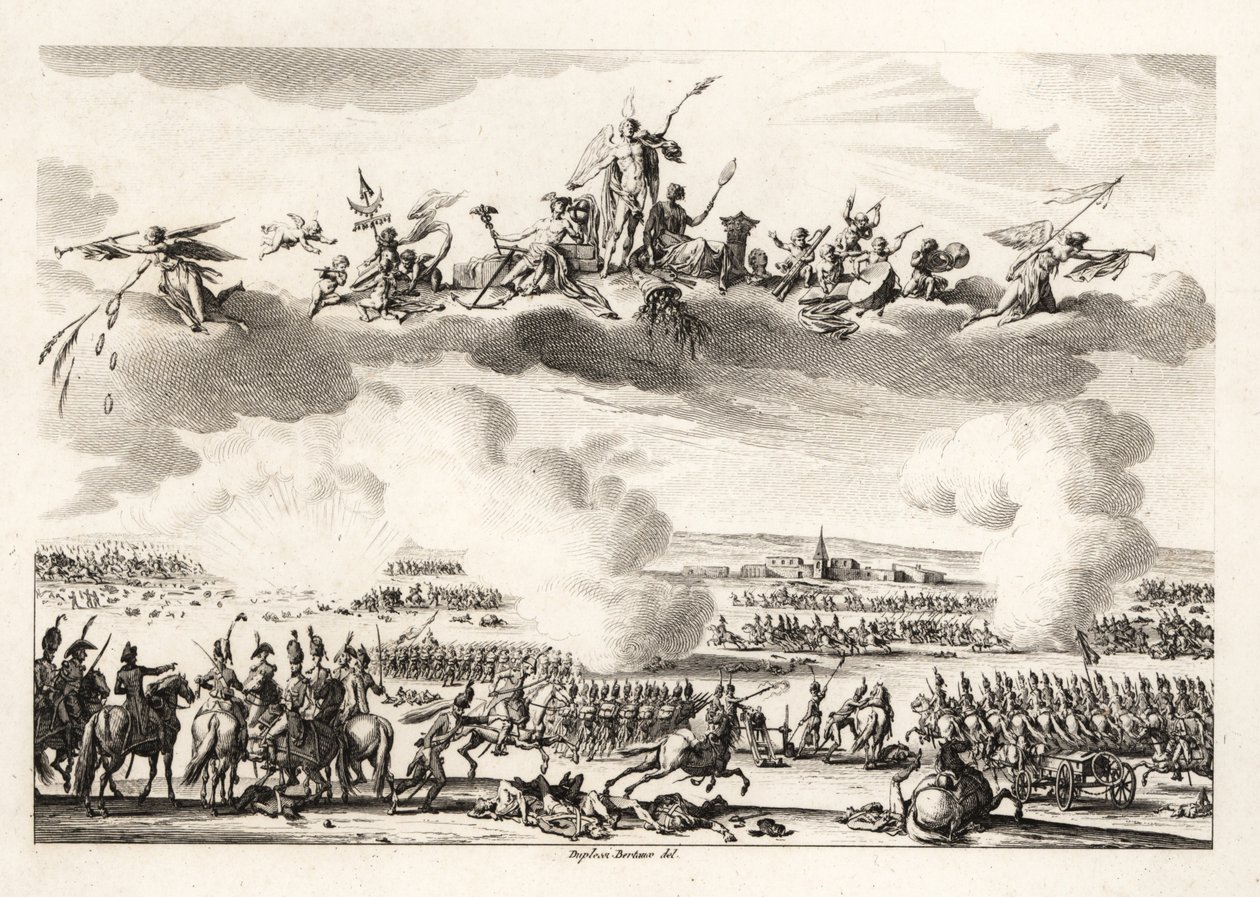 Napoleon Bonaparte, franska republikens förste konsul, befälhavare för den franska armén i slaget vid Marengo av Unbekannt