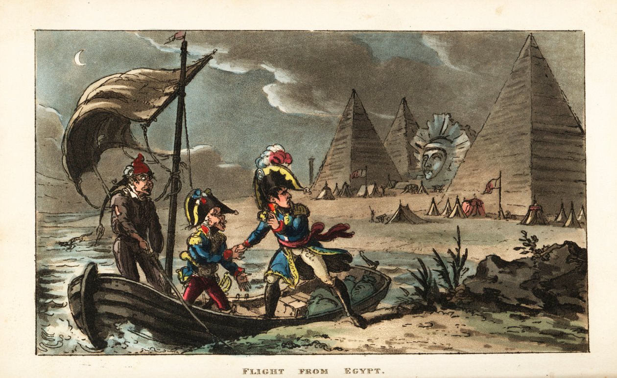 Napoleon Bonaparte överger den revolutionära armén i Egypten av Unbekannter Künstler