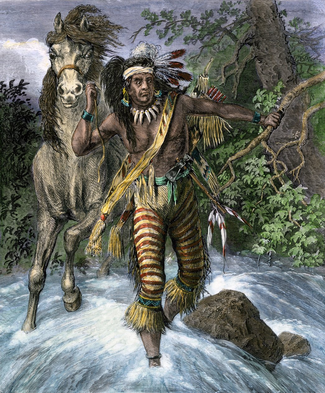 Ursprungsbefolkning i Amerika: Indianer. Sitting Bull eller indianernas namn Thathanka Iyothanka eller Tatanka Yotanka eller Tatanka Iyotake ("Sitting Taurus" eller "Rest Taurus" av Unbekannter Künstler