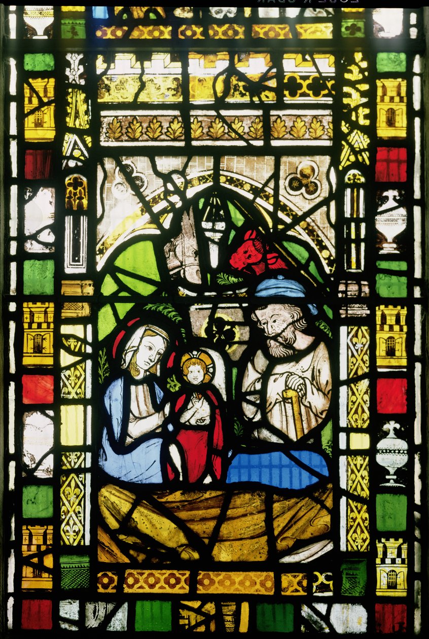 Nativity, engelska, tidigt 1300-tal (målat glas) (detalj av 120306) av Unbekannt