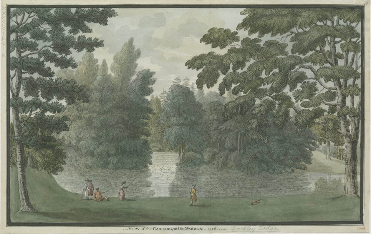 Needwood - Brickley Lodge: akvarellmålning, 1786 av Unbekannt