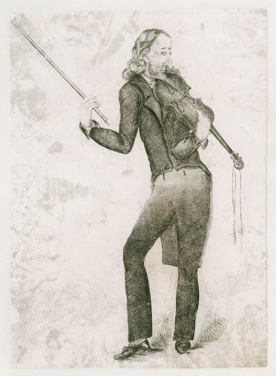 Niccolo Paganini - karikatyr av Unbekannt