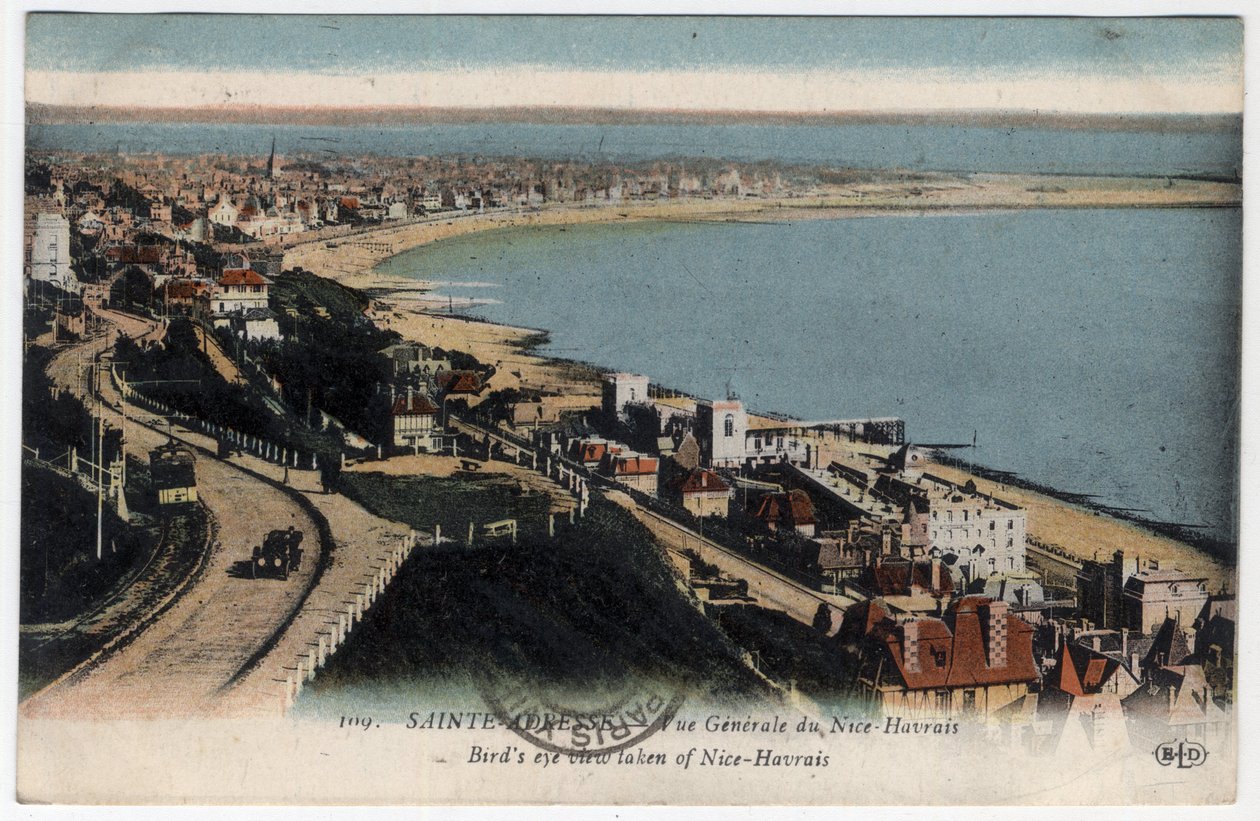 Normandie, Seine Maritime (76), Sainte-Adresse (Sainte Adresse): allmän bild av semesterorten Nice Havrais (Nice-Havrais) - Vykort daterat 1931 av William M. Timlin