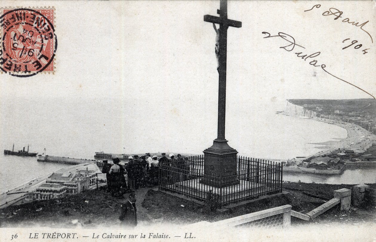 Normandie, Seine Maritime (76), Treport: Golgata på klippan - Vykort daterat 1904 av Unbekannt