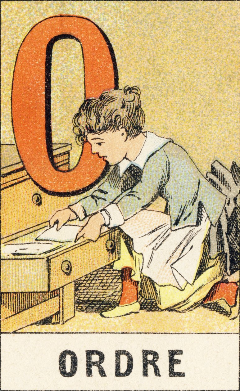 O: Order - Gravyr extraherad från ABCD av de små flickorna. Pellerin & Cie, tryckare-förlag, Epinal, omkring 1890. Serie A. Mått: 19 x 13,5 cm. av Unbekannt