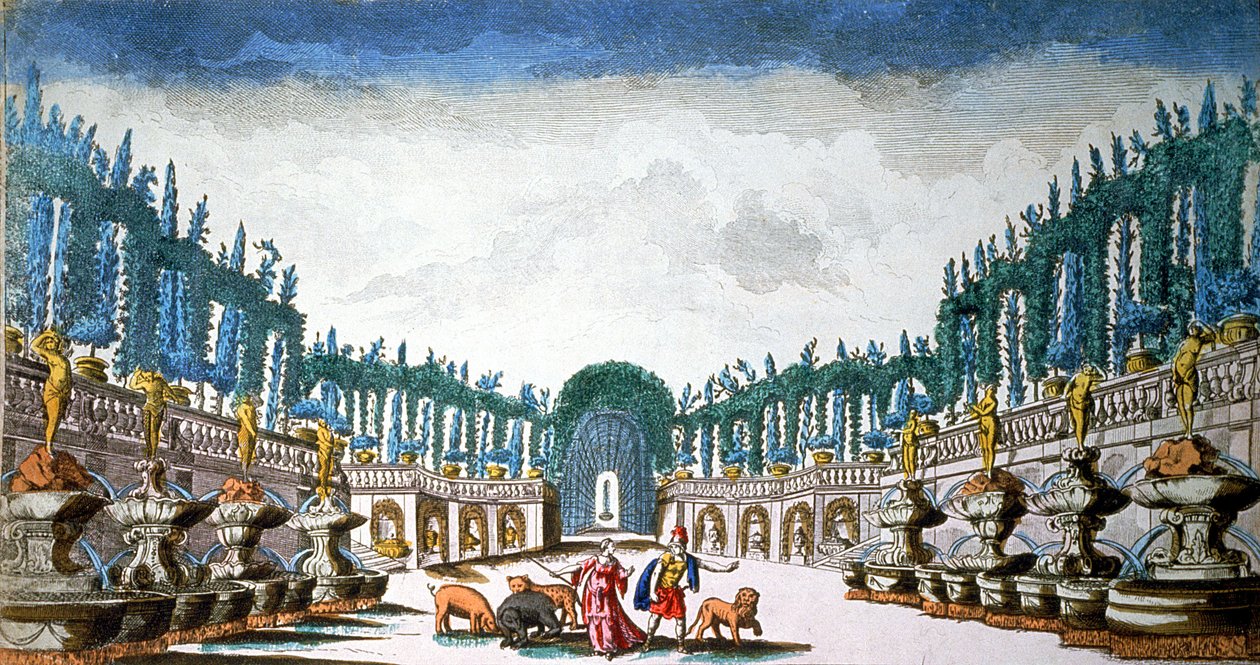 Odysseus med Circe som förvandlar sin besättning till djur av Unbekannter Künstler
