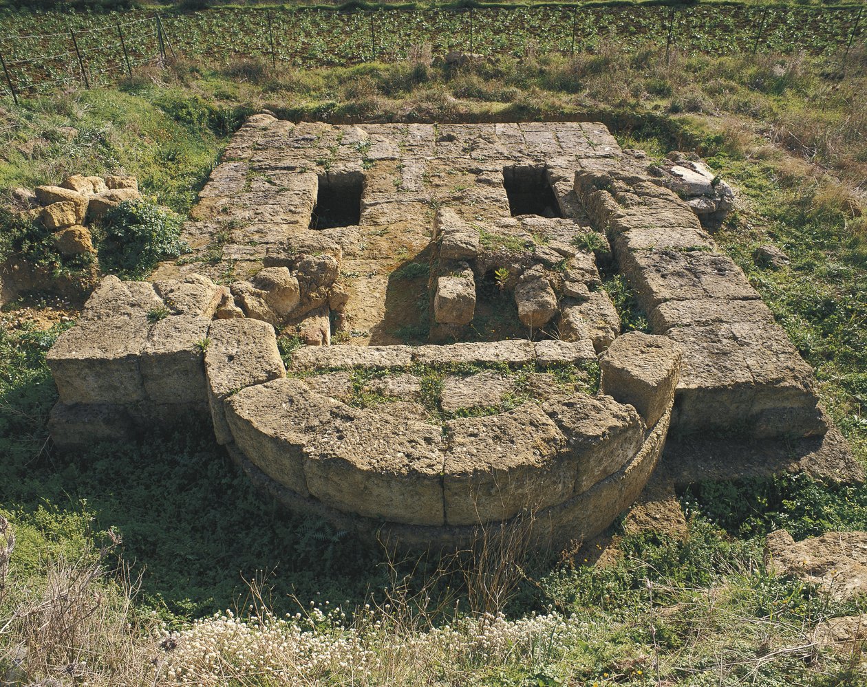 Gamla ruiner av en basilika, Valley Of The Temples, Agrigento, Sicilien, Italien av Benjamin Baud