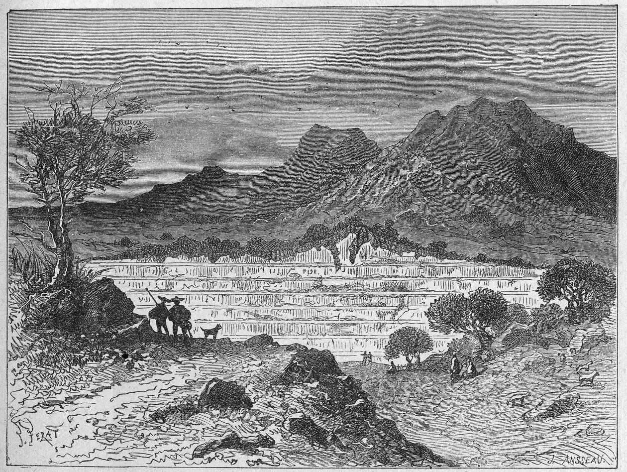 Stensaltbrott i Cardone, ca 1880 (gravyr) av Unbekannter Künstler