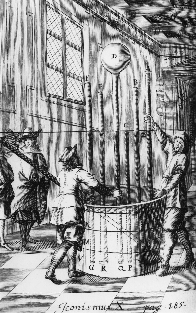 FYSIK, EXPERIMENT, PRE-1800 Torricellis barometerexperiment av Unbekannt