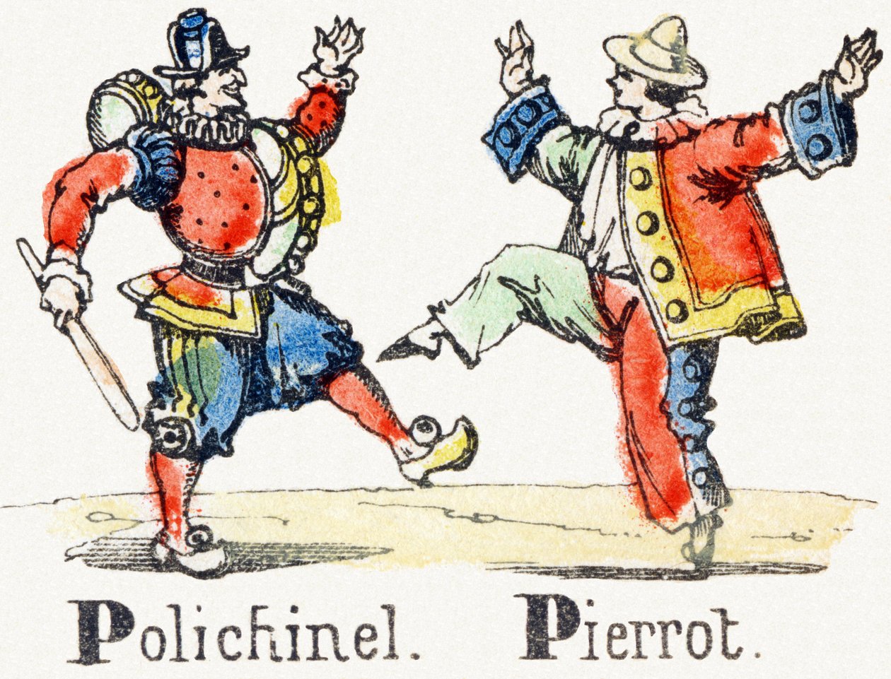 P - Polichinelle Pierrot - Child Entertainment Alphabet c.1890 (litografi) av Unbekannt