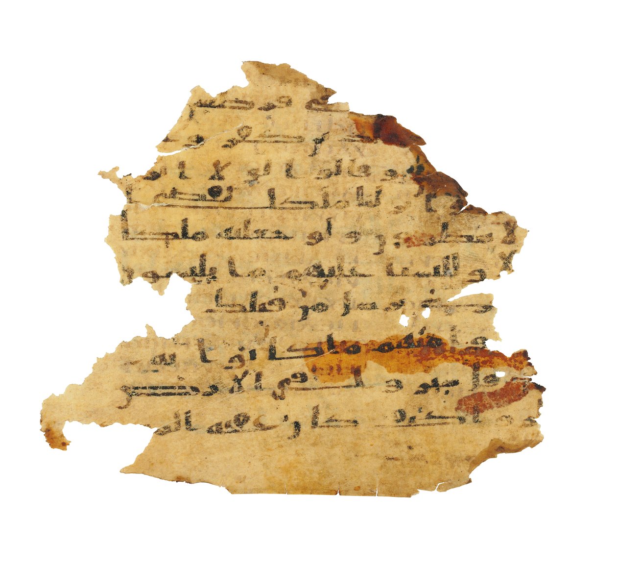 Sida från en oinspelad Koran-palimpsest kopierad på en tidigare koptisk bibel, troligen Egypten, ca 800-talet (bläck på veläng) av Unbekannt