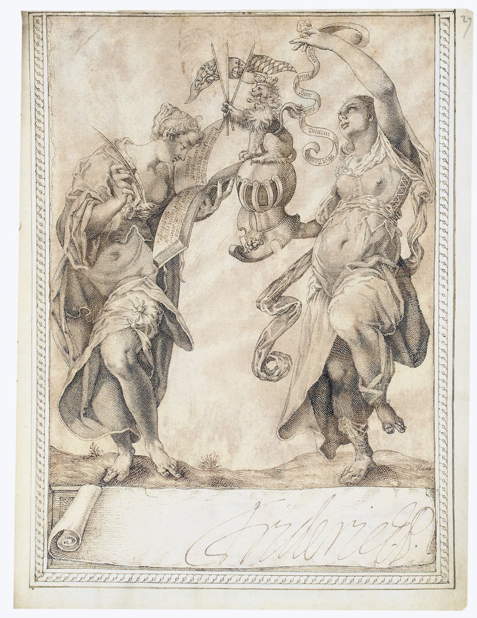 Sida från albumet Amicorum av Philipp Hainhofer, 1596-1633 av Unbekannt