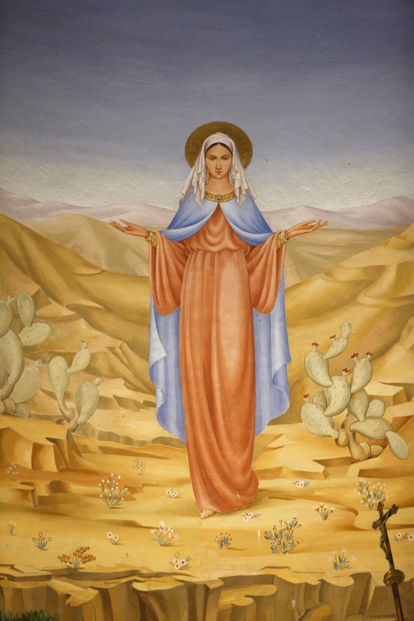 Målning i Visitationskyrkan i Ein Kerem: Jungfru Maria i det heliga landet, Ein Kerem, Israel av Unbekannt