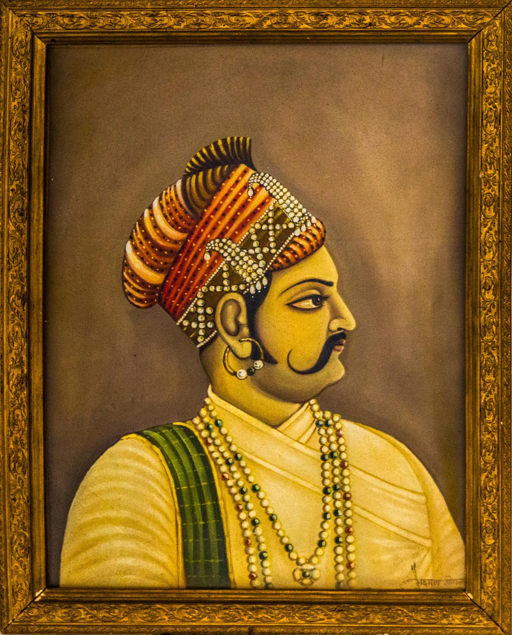 Målningar av Maharajas i City Palace, Jaisalmer, en exotisk stad i Thar-öknen, Jaisalmer, Rajasthan, Indien, Asien (foto) av Unbekannter Künstler