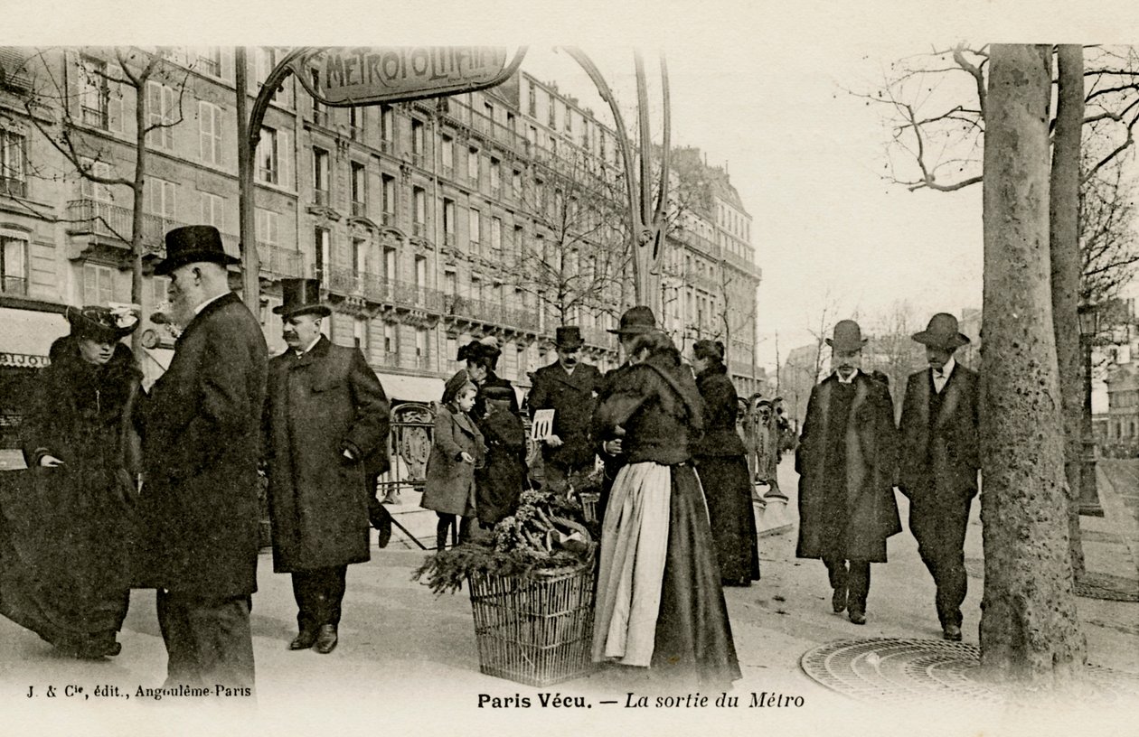 Paris Métro - entré med båge i jugendstil av Unbekannter Künstler
