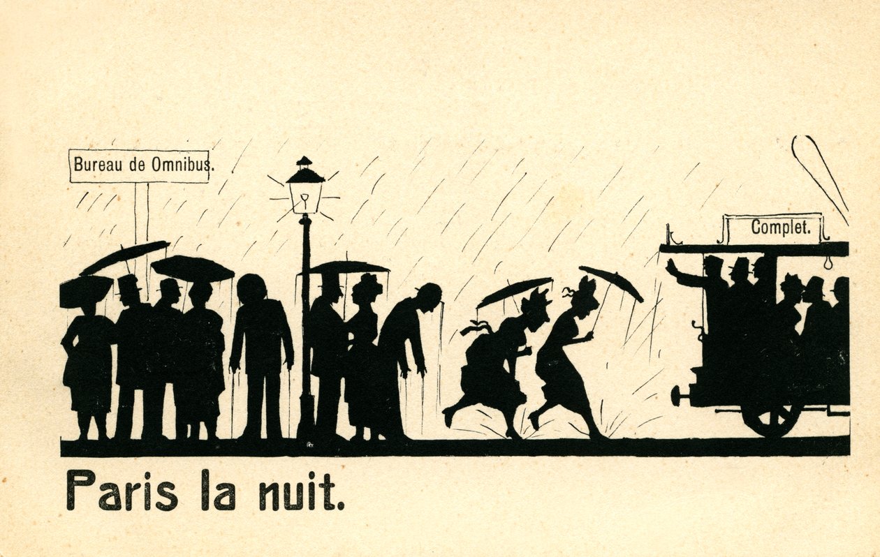 Paris på natten ("Paris la nuit"), ca 1900. av Unbekannter Künstler