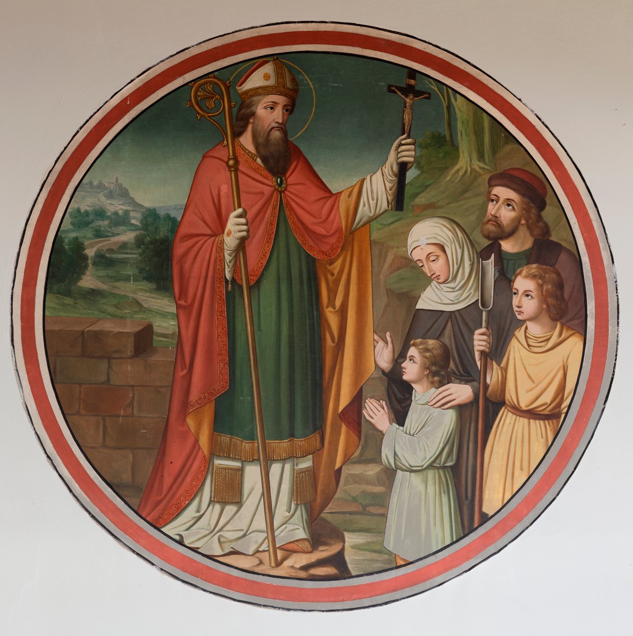 Församlingskyrka (Sint-Denijs-Boekel, församlingskyrka Sint-Denijs). Southisle. En väggmålning. av Unbekannter Künstler