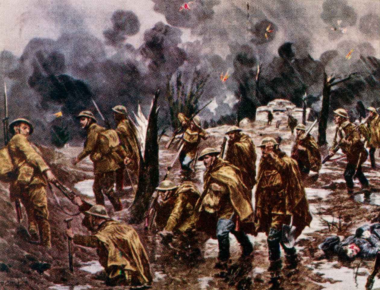 "Passchendaele" - soldater i lera nära Ypres i Belgien under första världskriget av Unbekannter Künstler