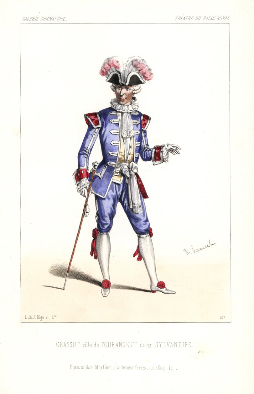Paul Grassot som Tourangeot i Sylvandire av Leuven/Vanderburch, Theatre du Palais-Royal av Unbekannter Künstler