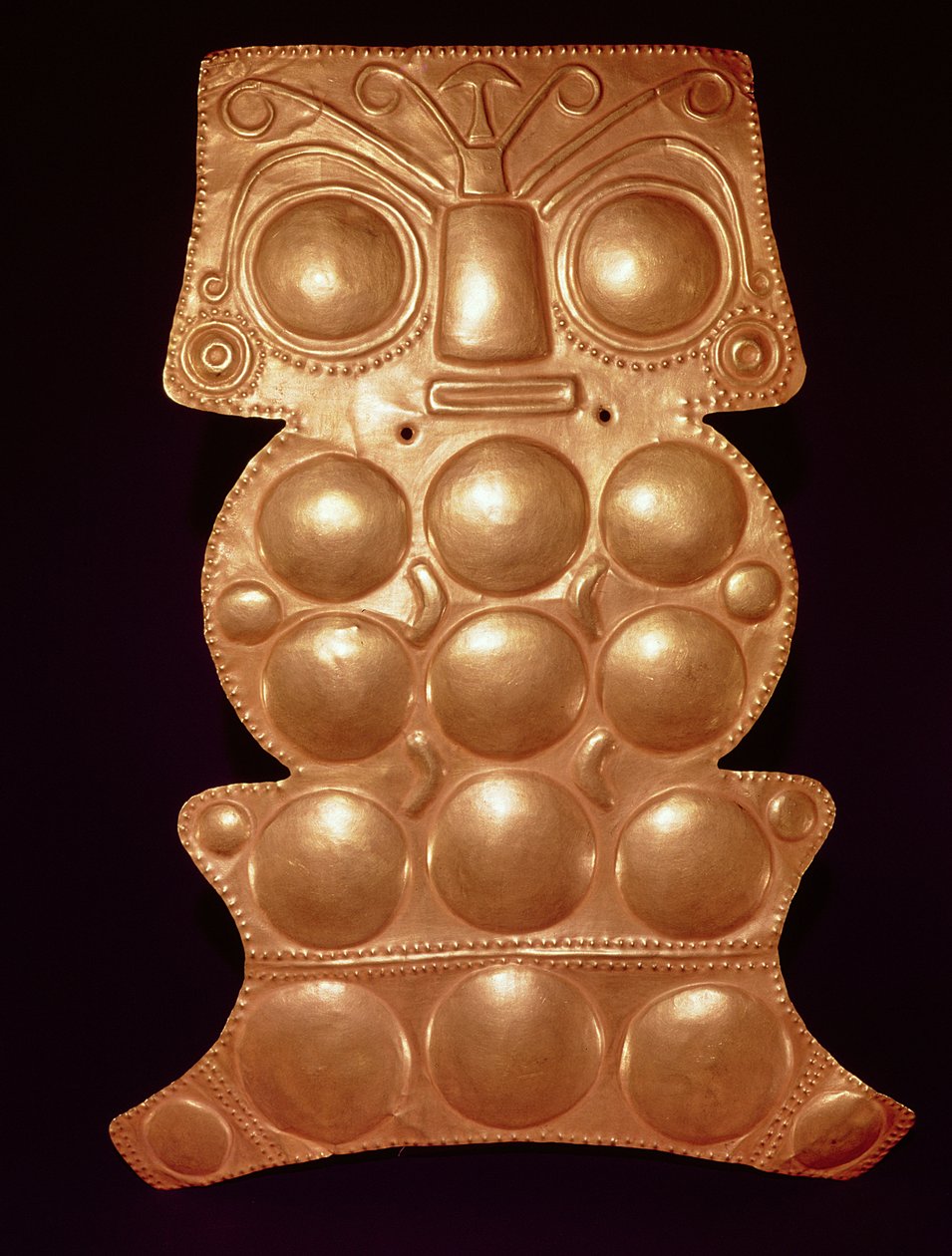 Pectoral hittat i floden Sinu, pre-colombiansk (guld) av Unbekannt
