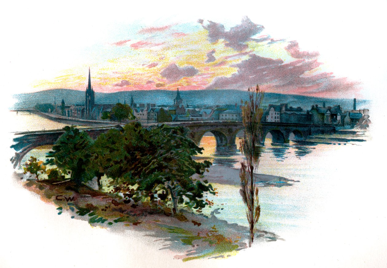 Perth från Bridge End av Unbekannter Künstler