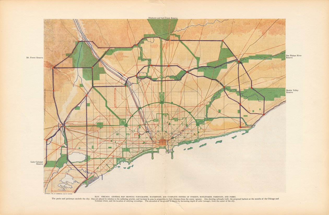 Tallrik XLIV från Plan of Chicago av Unbekannt