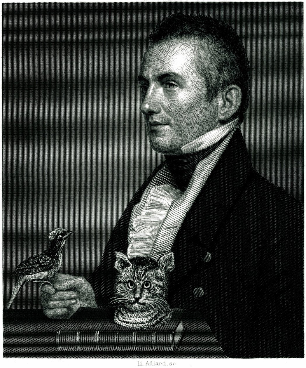 Porträtt av Charles Waterton (1782 - 1865), engelsk naturforskare och resenär på en gravyr från 1800-talet. av Unbekannter Künstler