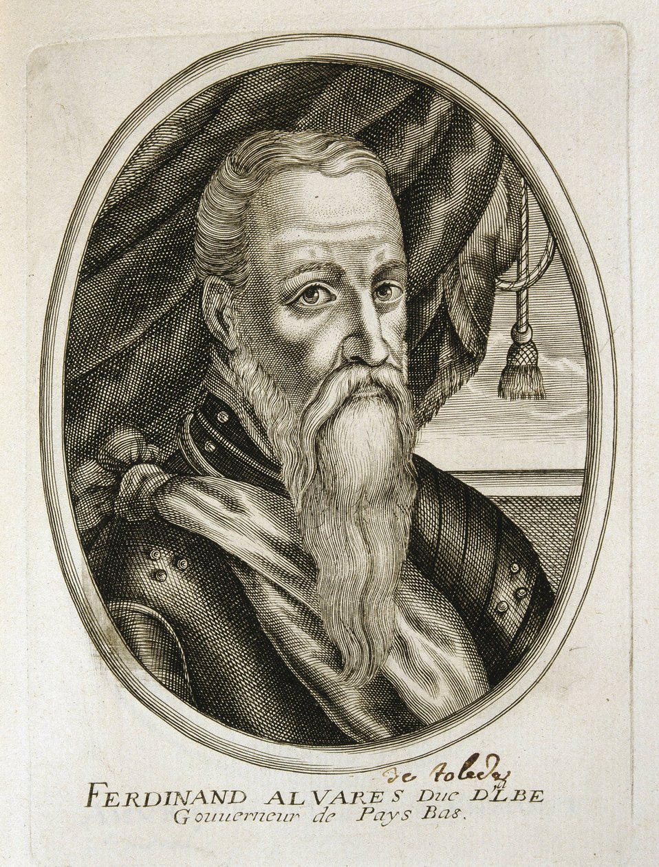 Porträtt av hertigen av ALba (1507-1582) (gravyr) av Unbekannter Künstler