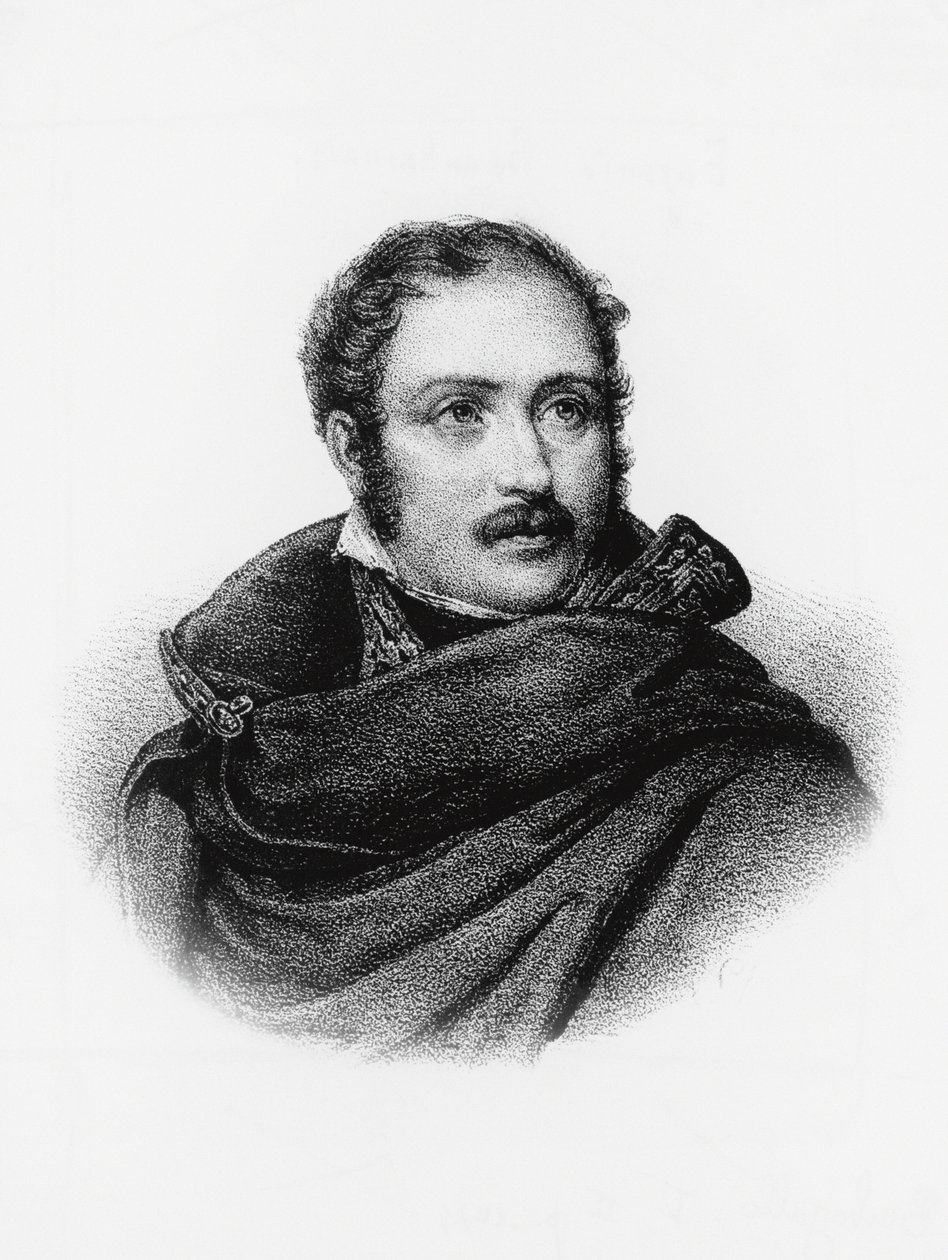Porträtt av Eugene de Beauharnais (1781-1824), fransk soldat, prins av första imperiet och vicekung av Italien från 1805 till 1814, gravyr av William M. Timlin