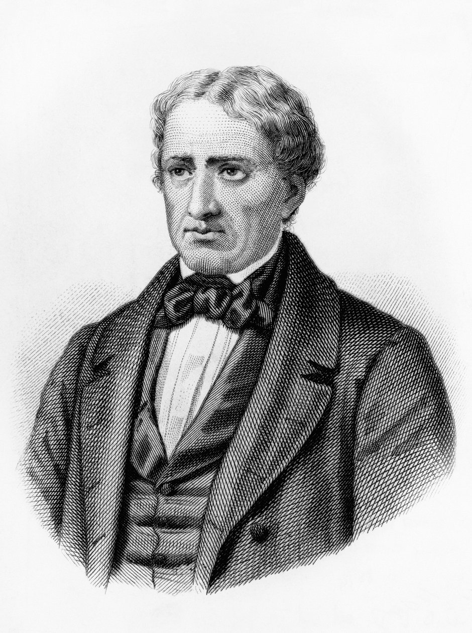 Porträtt av Giovanni Berchet (1783-1851), italiensk romantisk poet, författare och patriot, gravyr av William M. Timlin