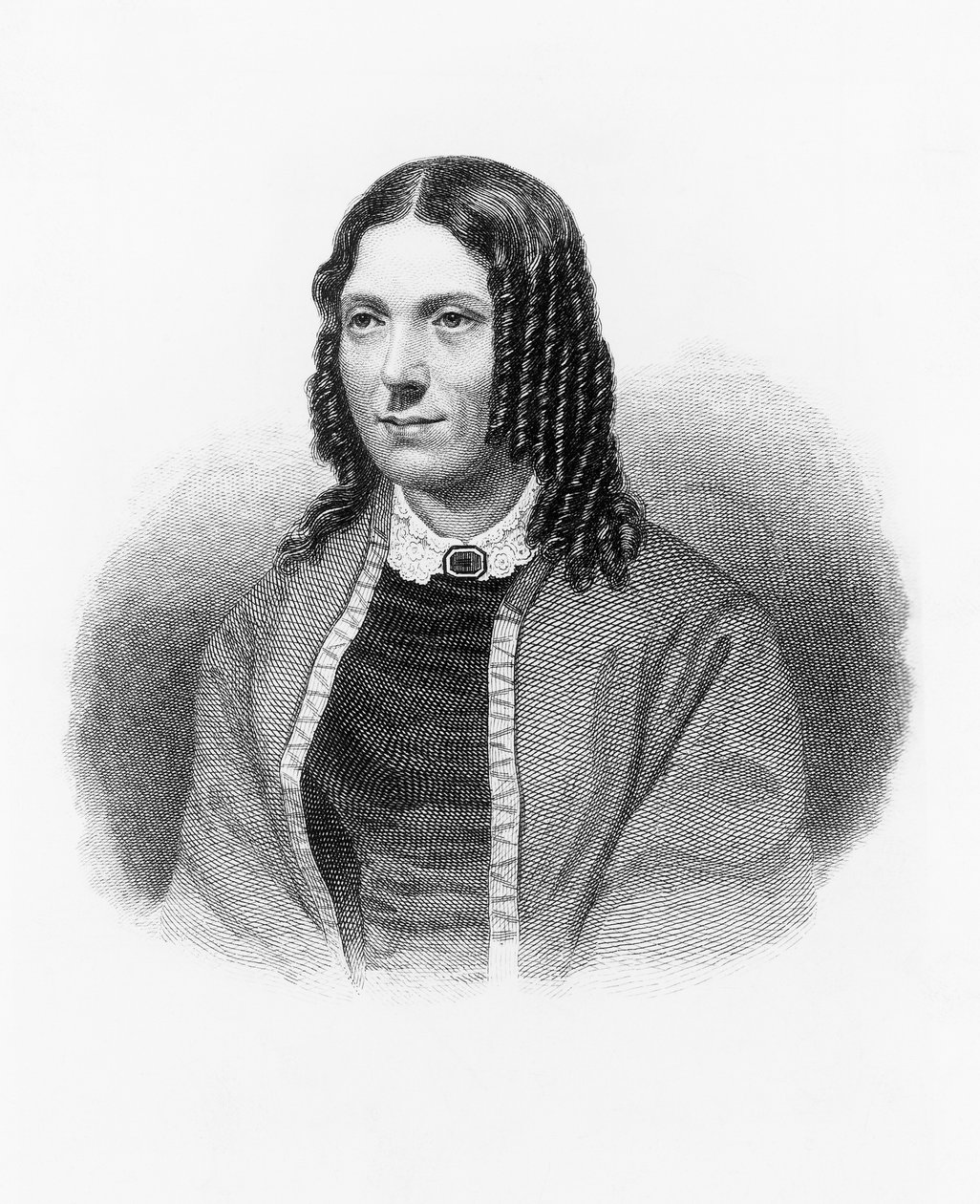 Porträtt av Harriet Beecher Stowe (1811-1896) (gravyr) av Benjamin Baud