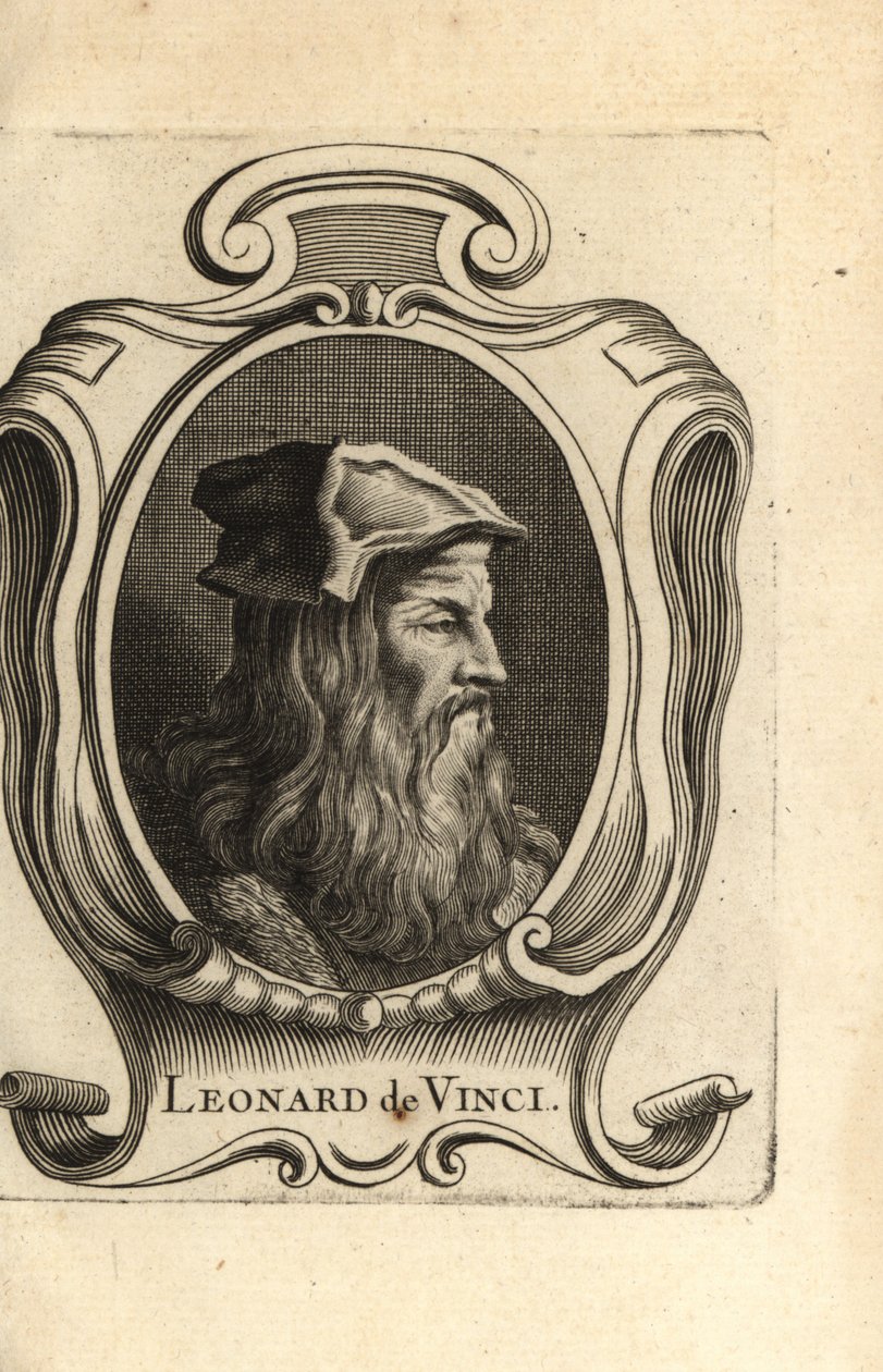 Porträtt av Leonardo da Vinci, italiensk renässanskonstnär. av Unbekannter Künstler