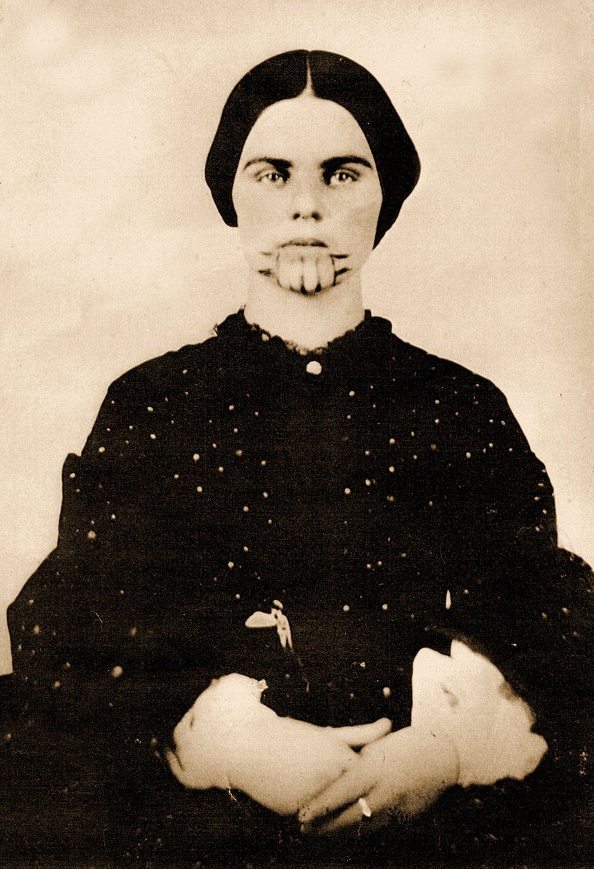 Porträtt av Olive Oatman, ca 1857 (foto) av Unbekannt