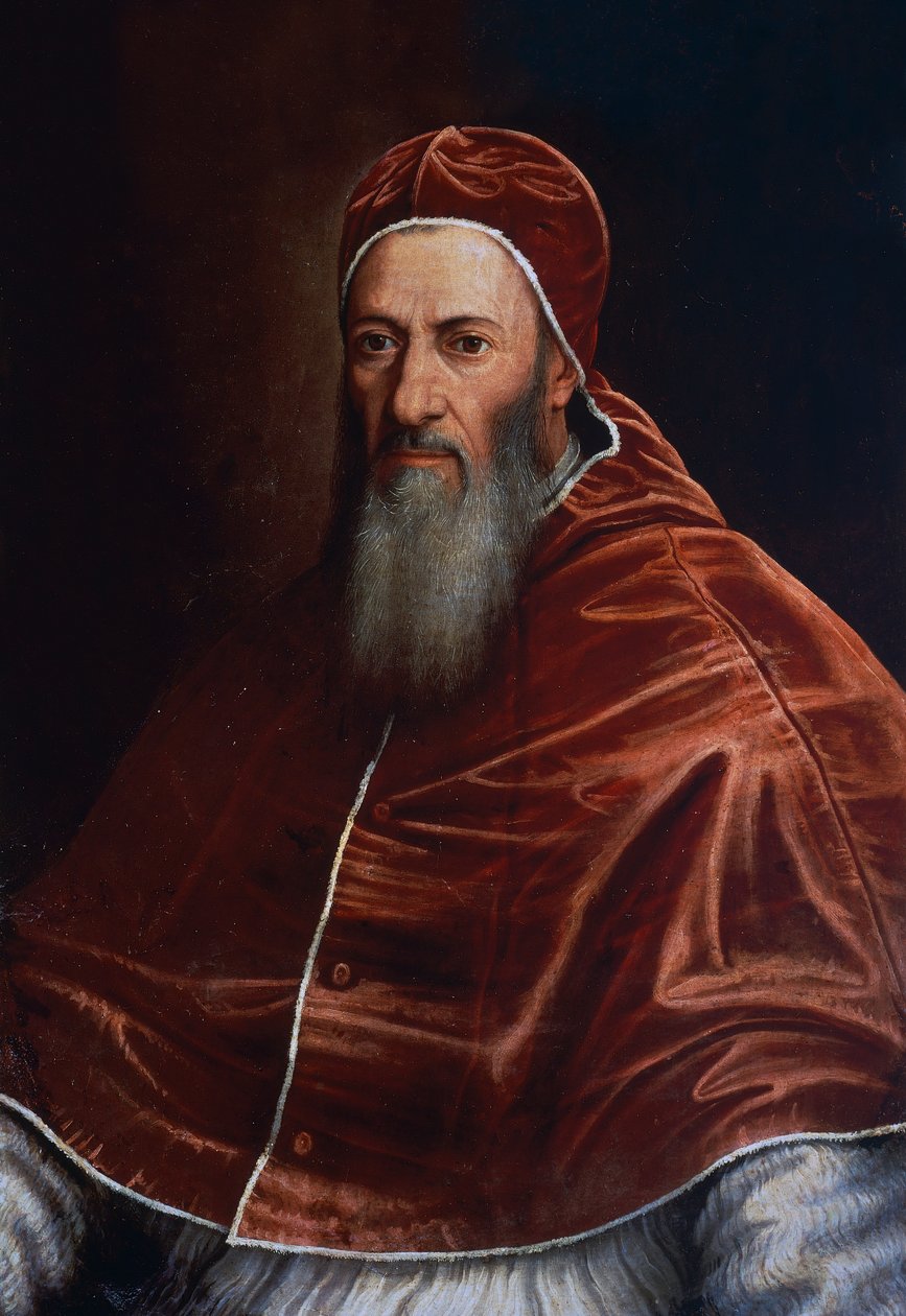 Porträtt av påven Julius III (1487-1555), målning tillskriven Scipione Pulzone (1544-1598) av William M. Timlin