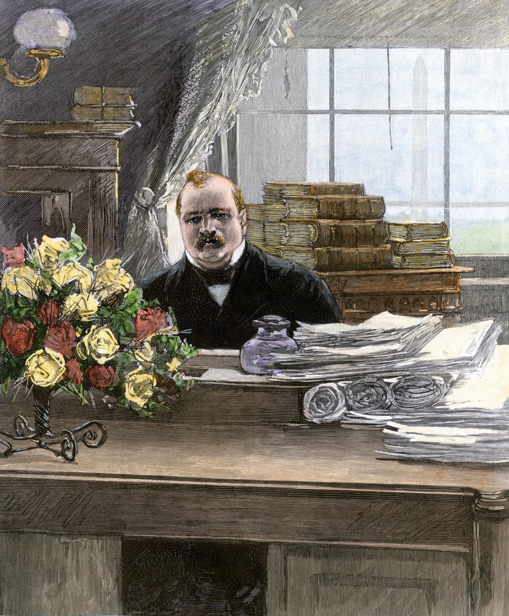Porträtt av Stephen Grover Cleveland (1837-1908), Förenta staternas president av Unbekannter Künstler