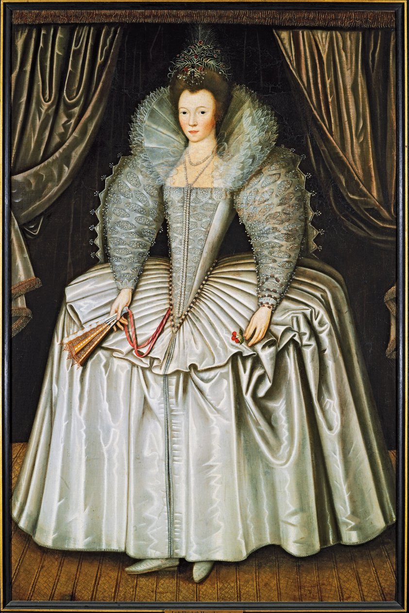 Porträtt av en dam, identifierad som Elizabeth Howard, ca 1595-1605 av Unbekannt