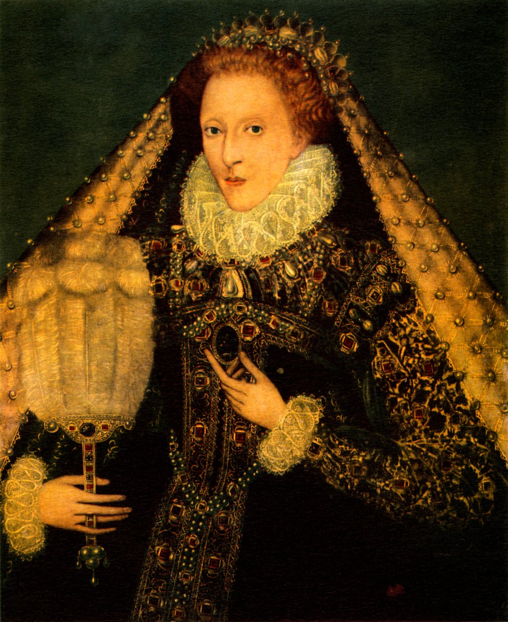 Porträtt av drottning Elizabeth I av England (tryck) av Unbekannter Künstler