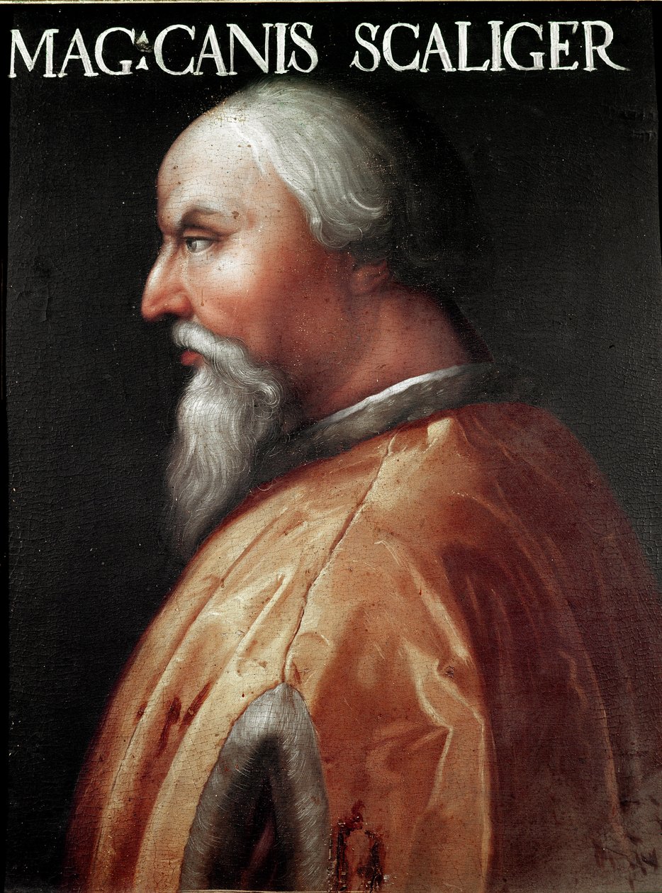 Porträtt av Herren av Verona Can Francesco della Scala kallad Cangrande I (1291-1329) Anonym målning. Uffizi Gallery (Kontor), Jovian Collection av Unbekannter Künstler