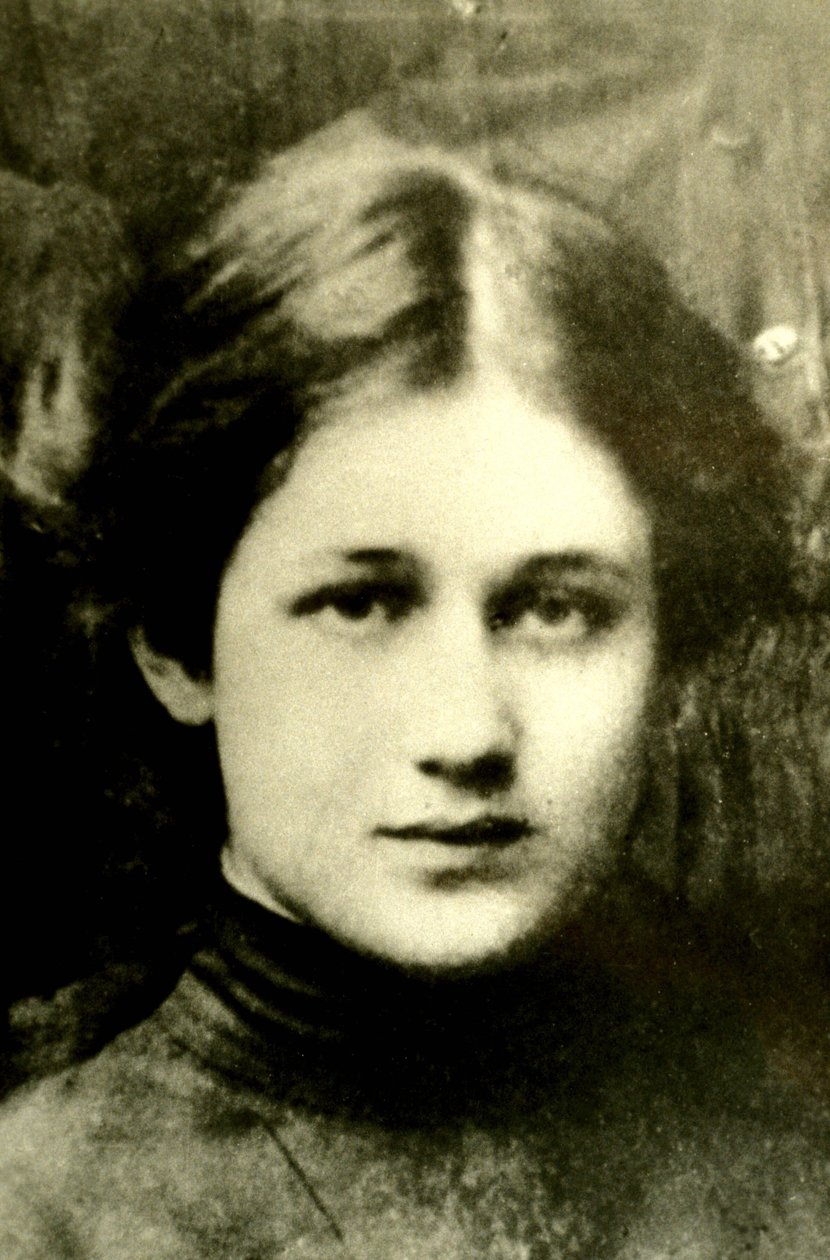 Porträtt av den ryska poeten Ana Akhmatova (1889-1966). av Unbekannt