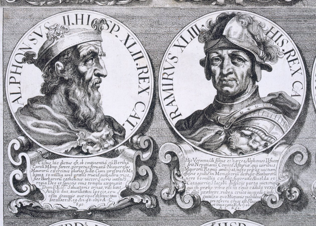 Porträtt av Alfonso II och Ramiro I (lito) av Unbekannt