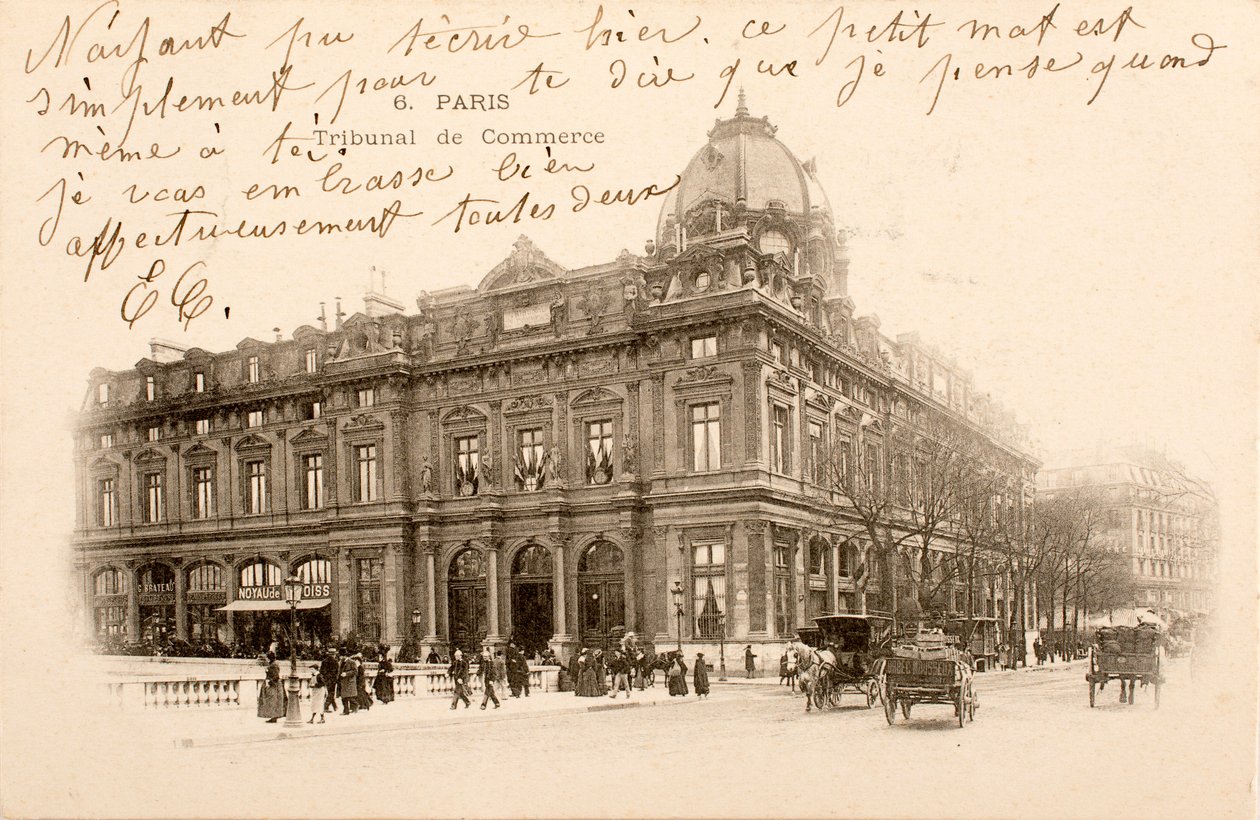 Vykort/Commercial Court/Paris/Seine/Ile de France/Frankrike av William M. Timlin