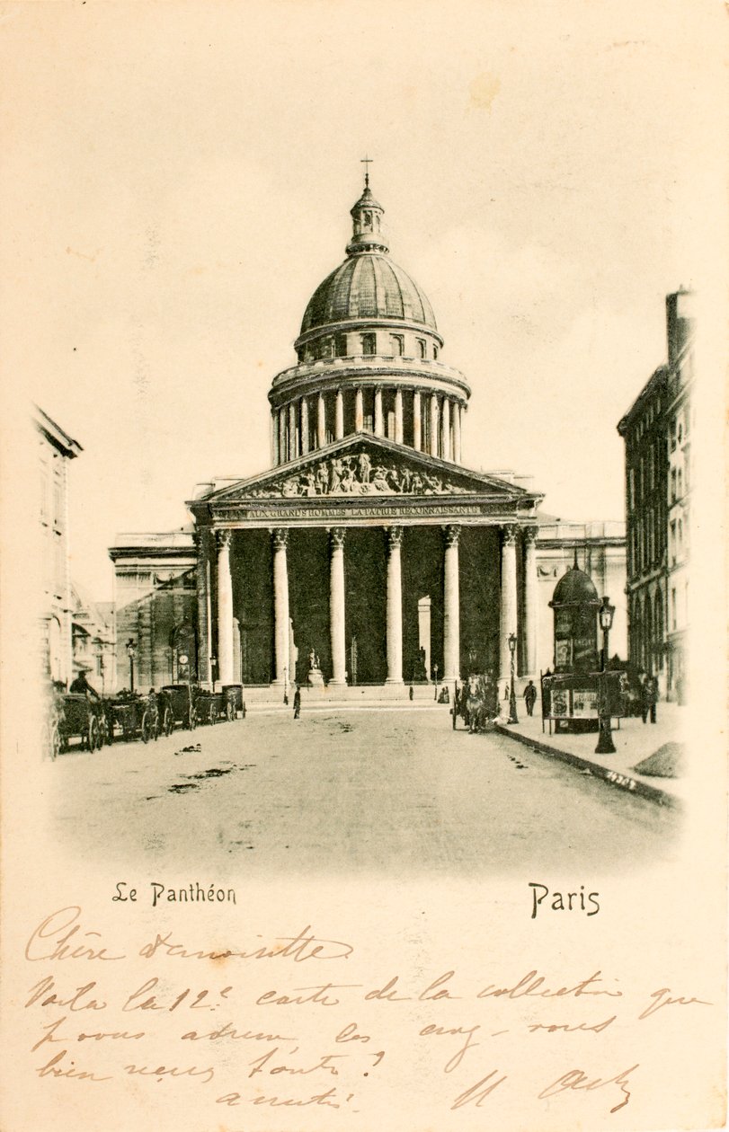 Vykort/Pantheon/Paris/Seine/Ile de France/Frankrike av William M. Timlin