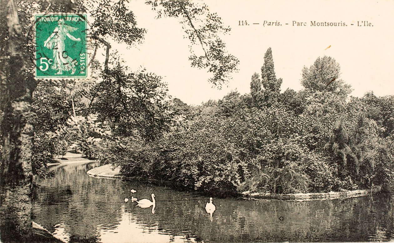Vykort/Parc Montsouris/Paris/Seine/Ile de France/Frankrike av William M. Timlin