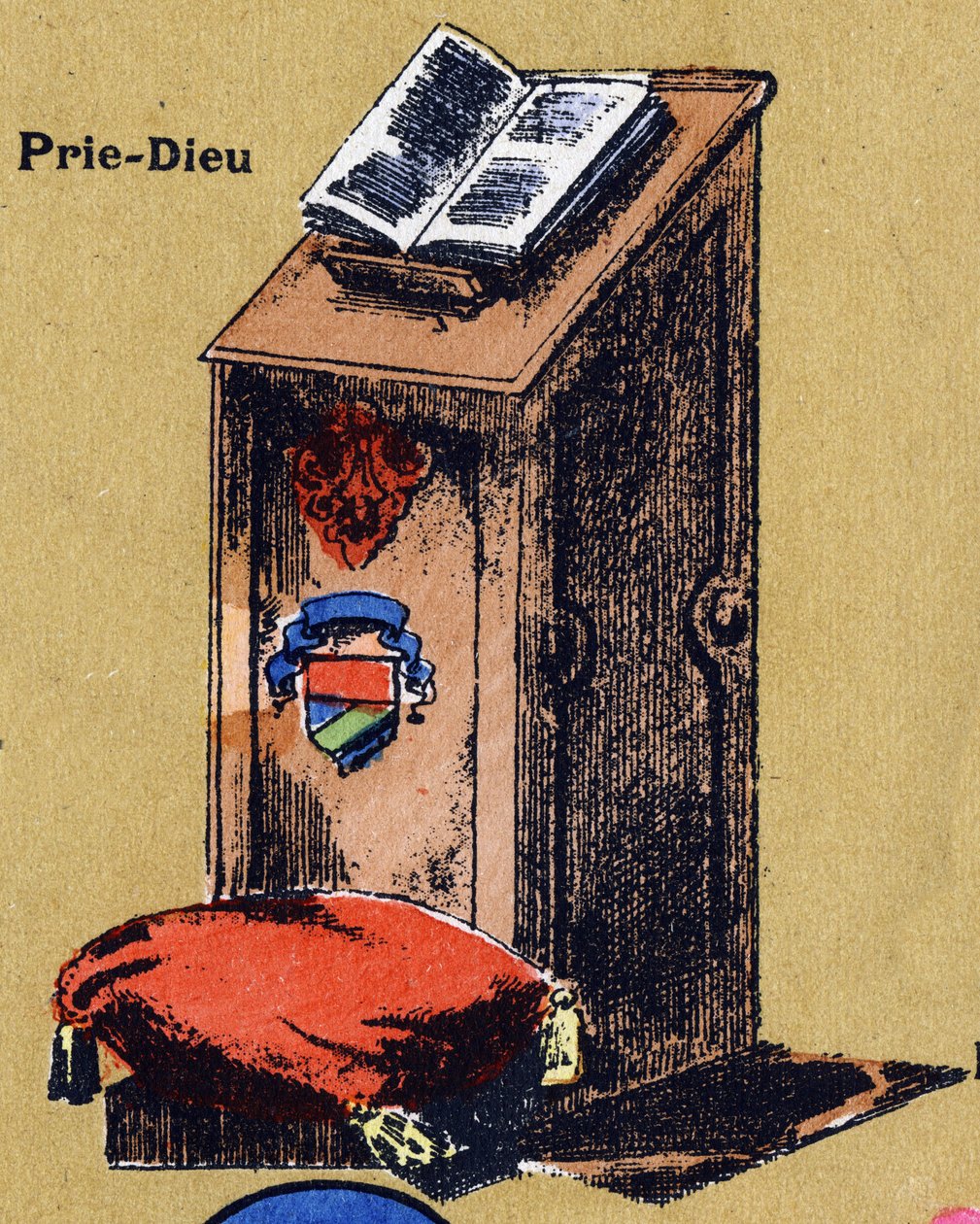 Be Gud. Illustrerat alfabet. Bilder återförenades i Jarville-Nancy, början av 1900-talet. Mått: 40 x 29 cm. Litografi på en bistre bakgrund av Unbekannt