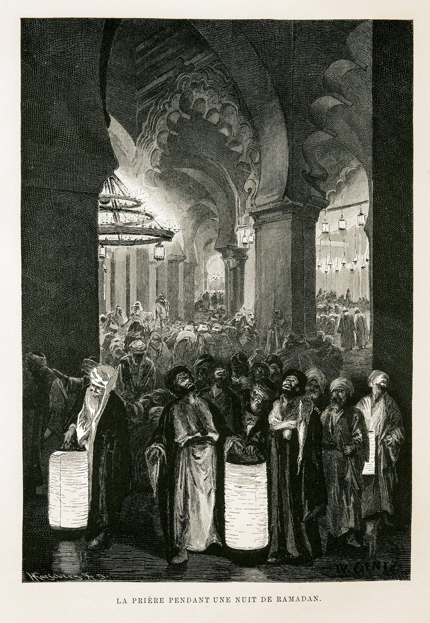 Bön under en natt i Ramadan - Illustration från Atlas of Egypt av Unbekannter Künstler