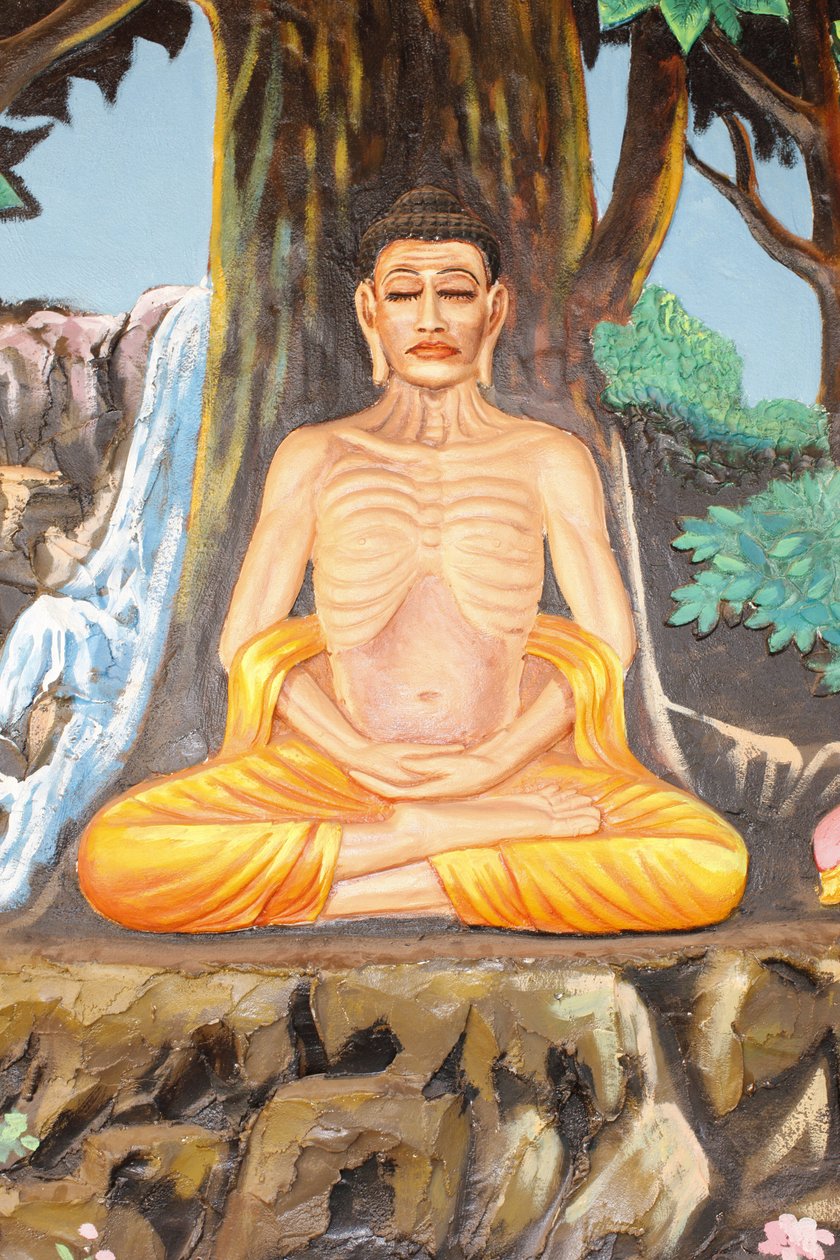 Preah Prom Rath MonasteryLife of the BuddhaExperiment with asceticism, Siem Reap, Kambodja av Unbekannt