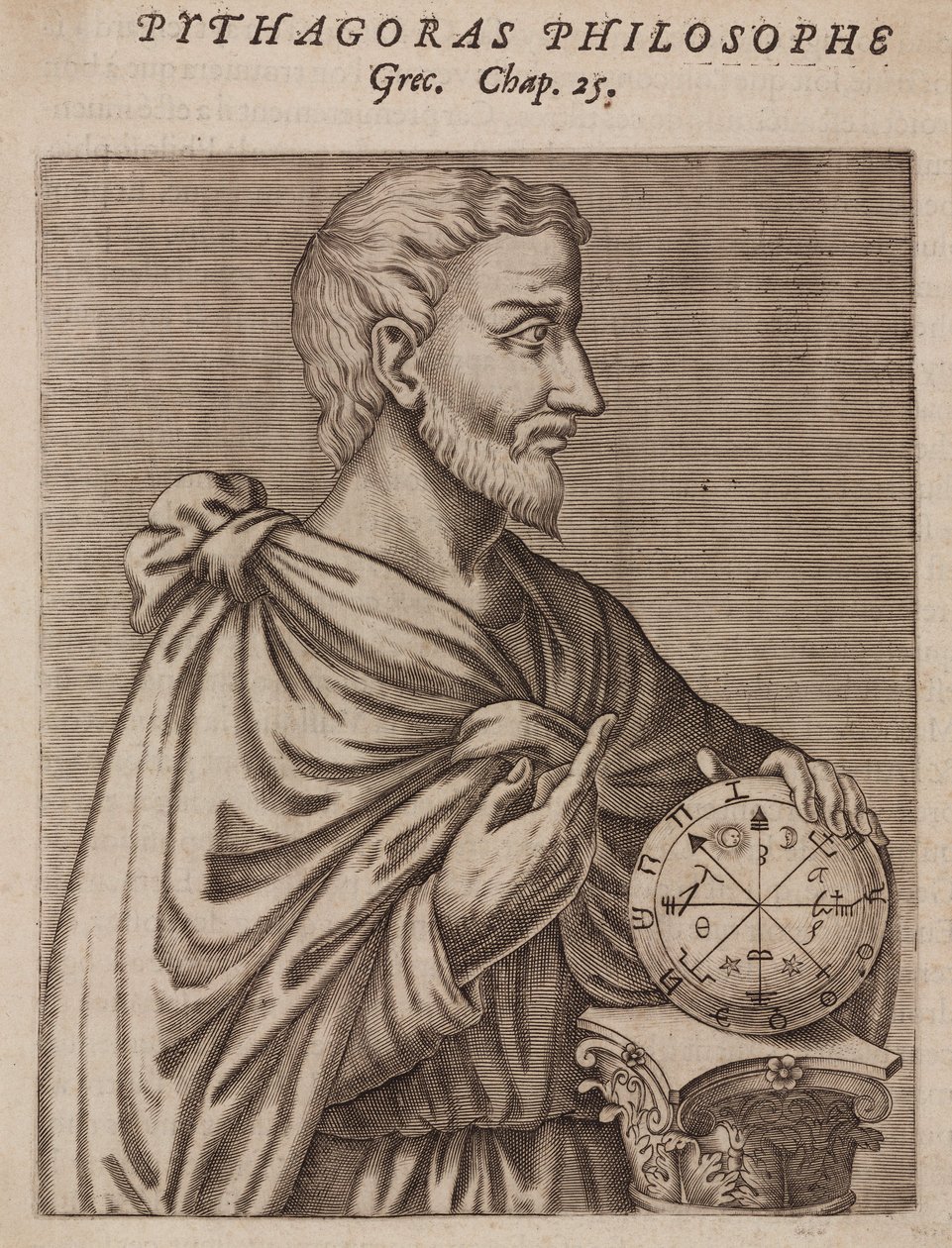 Pythagoras, grekisk filosof och matematiker, 600-talet f.Kr av Unbekannt
