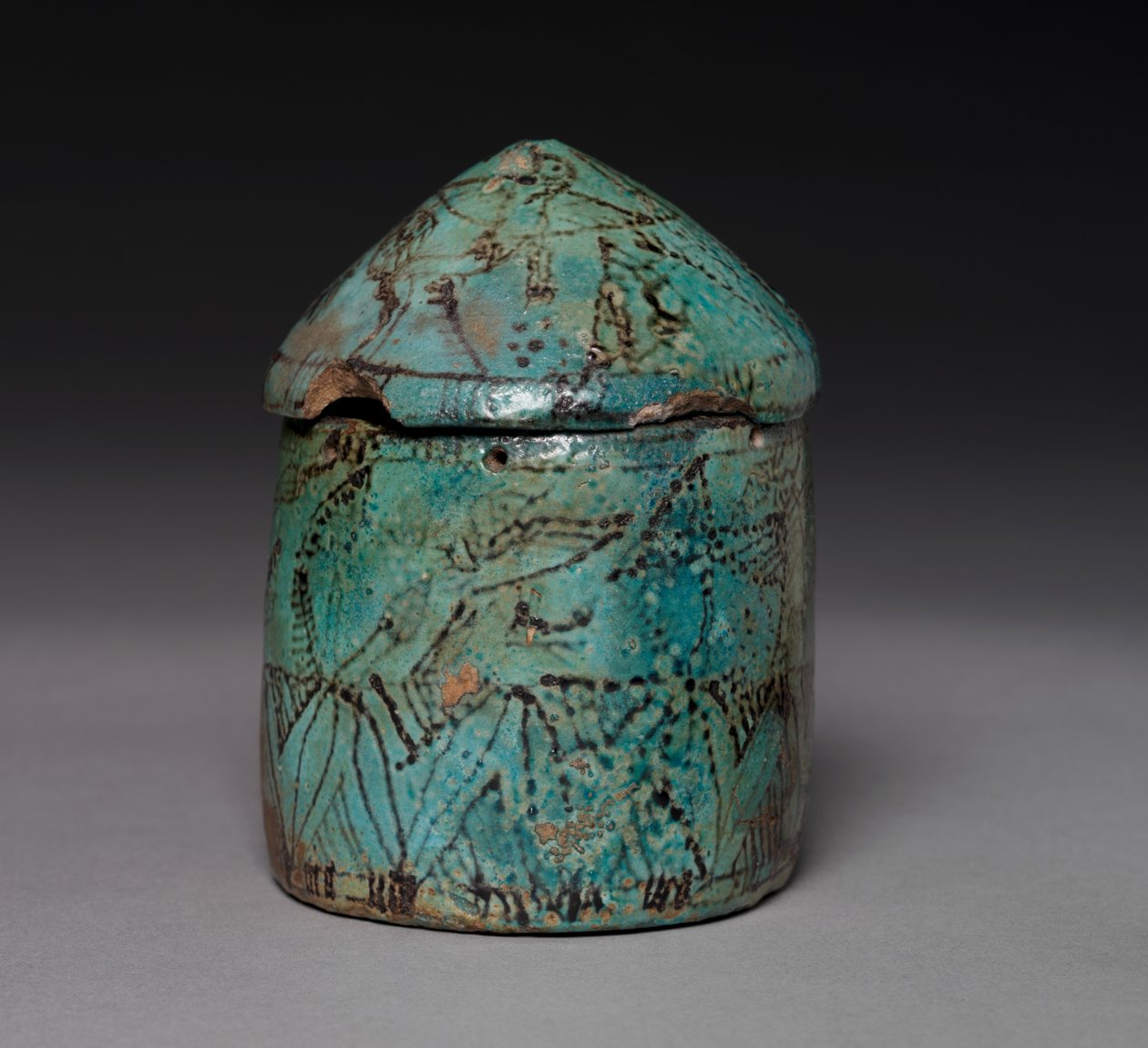 Pyxis med lock, sent Mellersta kungariket till tidigt nya kungarike, ca 1901-1525 f.Kr. av Unbekannt